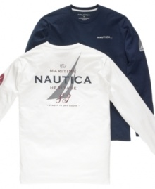 Stock your closet with no-brainer pieces. This Nautica T shirt is the essential you need. Stock your closet with no-brainer pieces. This Nautica T shirt is the essential you need.