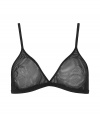 Luxurious bra in fine black synthetic fiber (stretch tulle) - very comfortable and pleasant on the skin - elegant simple unpadded triangle shape -  adjustable straps and hook closure - ideal for plunging necklines - creates a dream cleavage - perfect snug fit - stylish, sexy, seductive - fits under (almost) all outfits