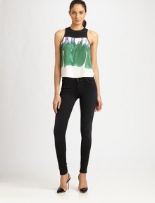 Abstract watercolor print sweetens the front of this sumptuous silk racerback top. CrewneckSleevelessBack keyhole closureModified racerbackSilkDry cleanImportedModel shown is 5'10 (177cm) wearing US size 2. Abstract watercolor print sweetens the front of this sumptuous silk racerback top. CrewneckSleevelessBack keyhole closureModified racerbackSilkDry cleanImportedModel shown is 5'10 (177cm) wearing US size 2.