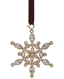 Create a winter wonderland like no other with the Ice Queen Snowflake ornament from kate spade new york. Dazzling crystal gems set in gold plate lend unparalleled shine to the season. With spade charm. Create a winter wonderland like no other with the Ice Queen Snowflake ornament from kate spade new york. Dazzling crystal gems set in gold plate lend unparalleled shine to the season. With spade charm.