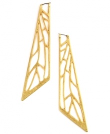 An eye for detail. The intricacies of these openwork hoop earrings make them an instant fave. Designed by RACHEL Rachel Roy; crafted in gold-plated mixed metal. Approximate drop: 4-1/4 inches. An eye for detail. The intricacies of these openwork hoop earrings make them an instant fave. Designed by RACHEL Rachel Roy; crafted in gold-plated mixed metal. Approximate drop: 4-1/4 inches.