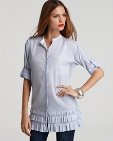 pure DKNY Striped Ruffle Hem Shirt pure DKNY Striped Ruffle Hem Shirt