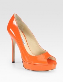 A bright hue freshens this iconic peep toe silhouette in luxurious patent leather. Self-covered heel, 4¾ (120mm)Covered platform, 1 (25mm)Compares to a 3¾ heel (95mm)Patent leather upperPeep toeLeather lining and solePadded insoleMade in Italy A bright hue freshens this iconic peep toe silhouette in luxurious patent leather. Self-covered heel, 4¾ (120mm)Covered platform, 1 (25mm)Compares to a 3¾ heel (95mm)Patent leather upperPeep toeLeather lining and solePadded insoleMade in Italy