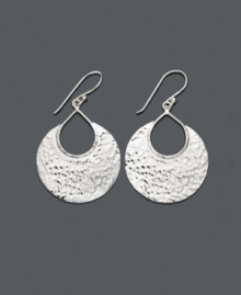 You'll be an instant fan. These textured earrings by Unwritten feature a cut-out design in sleek sterling silver. Approximate diameter: 1-3/4 inches. You'll be an instant fan. These textured earrings by Unwritten feature a cut-out design in sleek sterling silver. Approximate diameter: 1-3/4 inches.