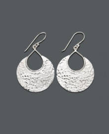 You'll be an instant fan. These textured earrings by Unwritten feature a cut-out design in sleek sterling silver. Approximate diameter: 1-3/4 inches.