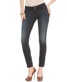 These skinny jeggings from GUESS? look hot! Pair with platforms or heels and a tunic for a fashion-forward ensemble. These skinny jeggings from GUESS? look hot! Pair with platforms or heels and a tunic for a fashion-forward ensemble.
