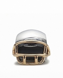 Football fandom takes a chic turn with PANDORA's sterling silver and 14K gold helmut charm. Football fandom takes a chic turn with PANDORA's sterling silver and 14K gold helmut charm.