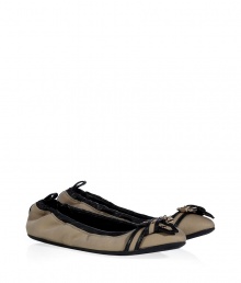 Earn your fashion stripes on the go with Burberry Londons leather trimmed belted cotton flats, a chic and easy way to wear this seasons military trend - Almond toe, buckled front strap, black leather trim and back seam, elasticized leather topline - Wear with a tailored jacket, ankle trousers and a streamlined satchel Earn your fashion stripes on the go with Burberry Londons leather trimmed belted cotton flats, a chic and easy way to wear this seasons military trend - Almond toe, buckled front strap, black leather trim and back seam, elasticized leather topline - Wear with a tailored jacket, ankle trousers and a streamlined satchel
