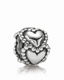This ring of hearts with beaded trim makes a romantic charm for your PANDORA bracelet. This ring of hearts with beaded trim makes a romantic charm for your PANDORA bracelet.