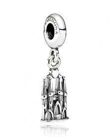 Barcelona's La Sagrada Familia is captured in shining sterling silver in this charm from PANDORA. Barcelona's La Sagrada Familia is captured in shining sterling silver in this charm from PANDORA.