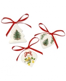 With an historic pattern starring the most cherished symbol of the season, Spode's Christmas Tree ornaments are a festive gift to holiday homes. Featuring trees, holly and a partridge and pear tree design, new for 2012! With an historic pattern starring the most cherished symbol of the season, Spode's Christmas Tree ornaments are a festive gift to holiday homes. Featuring trees, holly and a partridge and pear tree design, new for 2012!
