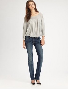 Specially designed for curvy figures, these flattering, medium-wash jeans have a natural rise and true straight-leg construction. THE FITRise, about 7½Inseam, about 32THE DETAILSZip flyFive-pocket style97% cotton/3% spandexMachine washMade in USA of imported fabricModel shown is 5'9 (175cm) wearing US size 0. Specially designed for curvy figures, these flattering, medium-wash jeans have a natural rise and true straight-leg construction. THE FITRise, about 7½Inseam, about 32THE DETAILSZip flyFive-pocket style97% cotton/3% spandexMachine washMade in USA of imported fabricModel shown is 5'9 (175cm) wearing US size 0.