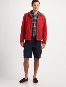 Lightweight cotton poplin lends enhanced durability and rugged appeal to the essential classic-fit cargo short.Zip flyAngled front/back flap pocketsSide cargo pocketsInseam, about 11CottonMachine washImported Lightweight cotton poplin lends enhanced durability and rugged appeal to the essential classic-fit cargo short.Zip flyAngled front/back flap pocketsSide cargo pocketsInseam, about 11CottonMachine washImported