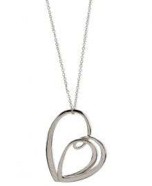 Show your heart's in the right place. T Tahari's pendant necklace, part of the Essentials Collection, is crafted from silver-tone mixed metal. Approximate length: 32 inches + 3-inch extender. Approximate drop: 3-1/4 inches.