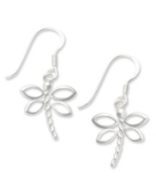 A touch of nature. Unwritten's pretty cut-out earrings feature whimsical dragonflies on french wire. Approximate drop: 1-1/6 inches.