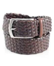 This braided belt from Tasso Elba completes your classic leisure look. This braided belt from Tasso Elba completes your classic leisure look.