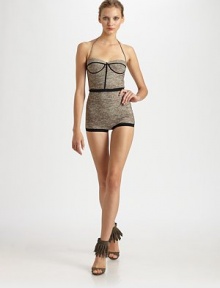 Constrast trim and a boyleg cut give this poolside-ready style a distinctively retro sensibility.Sweetheart halter necklineContrast trimBoyleg cutSpecially treated to resist light and water damageAbout 19 from shoulder to hem80% polyamide/20% elastaneHand washMade in Italy of imported fabricModel shown is 5'11 (180cm) wearing US size 4. Constrast trim and a boyleg cut give this poolside-ready style a distinctively retro sensibility.Sweetheart halter necklineContrast trimBoyleg cutSpecially treated to resist light and water damageAbout 19 from shoulder to hem80% polyamide/20% elastaneHand washMade in Italy of imported fabricModel shown is 5'11 (180cm) wearing US size 4.
