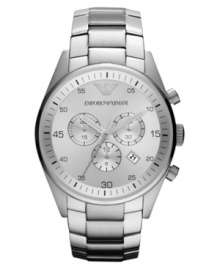 A modern chronograph in a timeless steel design from Emporio Armani.