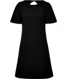 With architectural lines and an austere-meets-stylish aesthetic, this dress infuses your look with an of-the-moment chic sensibility - Bateau neck, short bell sleeves, A-line silhouette, back keyhole closure - Wear with patterned tights, a retro-styled fur coat, and ankle booties With architectural lines and an austere-meets-stylish aesthetic, this dress infuses your look with an of-the-moment chic sensibility - Bateau neck, short bell sleeves, A-line silhouette, back keyhole closure - Wear with patterned tights, a retro-styled fur coat, and ankle booties