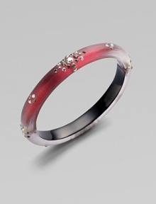 A chic, sparkling design with Swarovski crystals that is lovingly handcrafted. LuciteSwarvoski crystalsHinged magnetic closureDiameter, about 2¼Width, about ½Made in USA A chic, sparkling design with Swarovski crystals that is lovingly handcrafted. LuciteSwarvoski crystalsHinged magnetic closureDiameter, about 2¼Width, about ½Made in USA