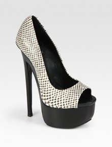 EXCLUSIVELY AT SAKS. Smooth Italian leather in a classic python print, uplifted by a skinny heel and chunky platform. Self-covered heel, 6 (150mm)Covered platform, 2 (50mm)Compares to a 4 heel (100mm)Python-print leather upperLeather lining and solePadded insoleMade in Italy EXCLUSIVELY AT SAKS. Smooth Italian leather in a classic python print, uplifted by a skinny heel and chunky platform. Self-covered heel, 6 (150mm)Covered platform, 2 (50mm)Compares to a 4 heel (100mm)Python-print leather upperLeather lining and solePadded insoleMade in Italy