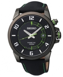 Powered by your own movement, this Kinetic watch from Seiko never needs a new battery. Powered by your own movement, this Kinetic watch from Seiko never needs a new battery.