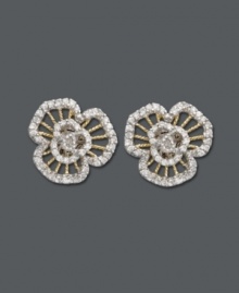 Floral etiquette. These stunning studs by B. Brilliant feature an intricate filigree flower design decorated with round-cut cubic zirconias (1-1/10 ct. t.w.). Crafted in 18k gold over sterling silver and sterling silver. Approximate diameter: 16 mm. Floral etiquette. These stunning studs by B. Brilliant feature an intricate filigree flower design decorated with round-cut cubic zirconias (1-1/10 ct. t.w.). Crafted in 18k gold over sterling silver and sterling silver. Approximate diameter: 16 mm.