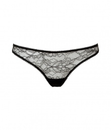 Sexy Ing?nue black lace thong from Kiki de Montparnasse - Turn up the heat in this sultry lace thong - Lovely floral lace in a classic cut Perfect under any outfit Sexy Ing?nue black lace thong from Kiki de Montparnasse - Turn up the heat in this sultry lace thong - Lovely floral lace in a classic cut Perfect under any outfit