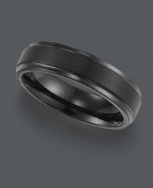 Spice up your look with sophisticated style. Triton men's ring features a chic lined design in a black tungsten carbide band (6 mm). Sizes 8-15. Spice up your look with sophisticated style. Triton men's ring features a chic lined design in a black tungsten carbide band (6 mm). Sizes 8-15.