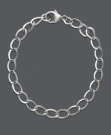 Perfect when worn alone, or decorated with your favorite personalized charms. Rembrandt bracelet features interlocking sterling silver links and a lobster claw clasp. Approximate length: 7-1/2 inches. Perfect when worn alone, or decorated with your favorite personalized charms. Rembrandt bracelet features interlocking sterling silver links and a lobster claw clasp. Approximate length: 7-1/2 inches.