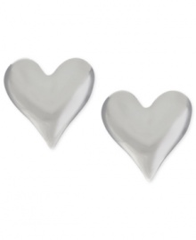 A look you're sure to love! Robert Lee Morris' stud earrings feature a sculptural heart design for a stylish touch. Crafted from silver-tone mixed metal. Approximate drop: 6/10 inch. A look you're sure to love! Robert Lee Morris' stud earrings feature a sculptural heart design for a stylish touch. Crafted from silver-tone mixed metal. Approximate drop: 6/10 inch.
