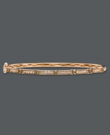 Slim, sparkly and perfect for stacking. Le Vian's stunning bangle bracelet combines round-cut white diamonds (1/2 ct. t.w.) and chocolate diamonds (5/8 ct. t.w.) in a rich 14k rose gold setting. Bracelet features a hinge clasp. Approximate length: 7-1/2 inches. Slim, sparkly and perfect for stacking. Le Vian's stunning bangle bracelet combines round-cut white diamonds (1/2 ct. t.w.) and chocolate diamonds (5/8 ct. t.w.) in a rich 14k rose gold setting. Bracelet features a hinge clasp. Approximate length: 7-1/2 inches.