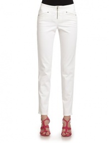 THE LOOKBanded waistZip fly closureAngled pocketsAngled zipTHE FITRise, about 7Inseam, about 30THE MATERIAL95% cotton/5% elastaneCARE & ORIGINMachine washMade in ItalyModel shown is 5'9½ (176cm) wearing US size 4. THE LOOKBanded waistZip fly closureAngled pocketsAngled zipTHE FITRise, about 7Inseam, about 30THE MATERIAL95% cotton/5% elastaneCARE & ORIGINMachine washMade in ItalyModel shown is 5'9½ (176cm) wearing US size 4.