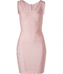 Luxurious dress in fine pale rose rayon blend - very high quality material with comfortable stretch content - one of the famous bandage dresses by fashion darling Herv? L?ger with fans like Elle Macpherson, Kylie Minogue, Kate Winslet - the secret lies within the slim fabric bandages which sharply stage the feminine body - elegant draped crew neck and short cap sleeves - figure hugging cut, feminine waist fit - sexy mini-length - a glamour dress for the special moments in life - pair with metallic sandals and an exclusive clutch Luxurious dress in fine pale rose rayon blend - very high quality material with comfortable stretch content - one of the famous bandage dresses by fashion darling Herv? L?ger with fans like Elle Macpherson, Kylie Minogue, Kate Winslet - the secret lies within the slim fabric bandages which sharply stage the feminine body - elegant draped crew neck and short cap sleeves - figure hugging cut, feminine waist fit - sexy mini-length - a glamour dress for the special moments in life - pair with metallic sandals and an exclusive clutch