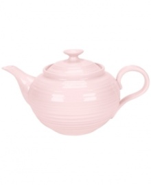 Celebrated chef and writer Sophie Conran introduces ultra-durable dinnerware designed for every step of the meal. A ribbed texture gives this pink Portmeirion teapot the charm of traditional hand-thrown pottery. Celebrated chef and writer Sophie Conran introduces ultra-durable dinnerware designed for every step of the meal. A ribbed texture gives this pink Portmeirion teapot the charm of traditional hand-thrown pottery.