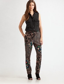 An eclectic patchwork print highlights this tapered silhouette styled with a comfortable drawstring waist.Elastic waistbandTapered legPull-on styleInseam, about 3055% viscose/45% rayonMachine washImportedModel shown is 5'10 (177cm) wearing US size 4. An eclectic patchwork print highlights this tapered silhouette styled with a comfortable drawstring waist.Elastic waistbandTapered legPull-on styleInseam, about 3055% viscose/45% rayonMachine washImportedModel shown is 5'10 (177cm) wearing US size 4.