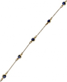 Ward off evil spirits and bring in loads of good luck. Studio Silver's Evil Eye bracelet features colorful stations crafted from glass. Chain and setting crafted in 18k gold over sterling silver. Approximate length: 7-1/2 inches. Ward off evil spirits and bring in loads of good luck. Studio Silver's Evil Eye bracelet features colorful stations crafted from glass. Chain and setting crafted in 18k gold over sterling silver. Approximate length: 7-1/2 inches.