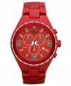 adidas borrows the rich color that normally adorns their 3-stripe sneakers for this sporty chronograph watch.
