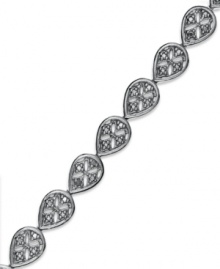 Sparkling teardrops light up any look. Victoria Townsend's pretty link bracelet shines with the addition of diamond accents in sterling silver. Approximate length: 7 inches. Sparkling teardrops light up any look. Victoria Townsend's pretty link bracelet shines with the addition of diamond accents in sterling silver. Approximate length: 7 inches.