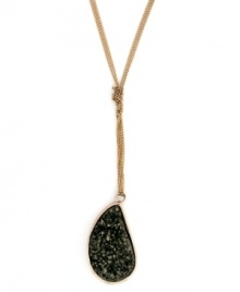 Tough rocks! BCBGeneration combines edgy black crystals with a hint of glam in this asymmetrical drop pendant. Y-shaped chain set in rose gold tone mixed metal. Approximate length: 24 inches. Approximate drop: 4-1/2 inches. Tough rocks! BCBGeneration combines edgy black crystals with a hint of glam in this asymmetrical drop pendant. Y-shaped chain set in rose gold tone mixed metal. Approximate length: 24 inches. Approximate drop: 4-1/2 inches.