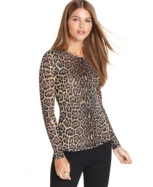 Add fierce flair to your fall look with this BCBGMAXAZRIA leopard-print top -- wear it dressy or casual! Add fierce flair to your fall look with this BCBGMAXAZRIA leopard-print top -- wear it dressy or casual!