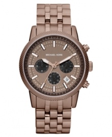 A change of a pace from the everyday silver and gold timepiece: an espresso watch from Michael Kors. A change of a pace from the everyday silver and gold timepiece: an espresso watch from Michael Kors.