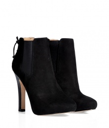 A sleek and versatile choice for day to evening looks, Diane von Furstenbergs suede ankle boots lend a contemporary-chic polish to any outfit - Round toe, elasticized inserts at sides, lace-up back, hidden wafer platform, boxcalf covered tapered blocky heel, rubber insert on sole for traction - Ankle height - Wear with everything from tees and leggings to tailored sheaths and leather jackets