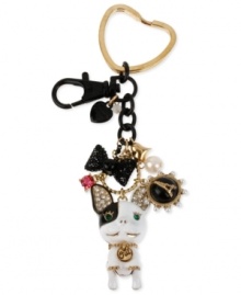 Animal attraction. This key chain from Betsey Johnson, crafted from antique gold-tone mixed metal with a plethora of other charms featuring glass crystal accents, is an eclectic accessory you're sure to love. Item comes packaged in a signature Betsey Johnson Gift Box. Approximate drop: 1-1/3 inches. Animal attraction. This key chain from Betsey Johnson, crafted from antique gold-tone mixed metal with a plethora of other charms featuring glass crystal accents, is an eclectic accessory you're sure to love. Item comes packaged in a signature Betsey Johnson Gift Box. Approximate drop: 1-1/3 inches.