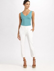 The ideal layering piece, in a wonderfully soft silk-cashmere blend.V neck and backSleeveless75% silk/25% cashmereDry cleanImported of Italian fabricModel shown is 5'9 (175cm) wearing US size Small. The ideal layering piece, in a wonderfully soft silk-cashmere blend.V neck and backSleeveless75% silk/25% cashmereDry cleanImported of Italian fabricModel shown is 5'9 (175cm) wearing US size Small.