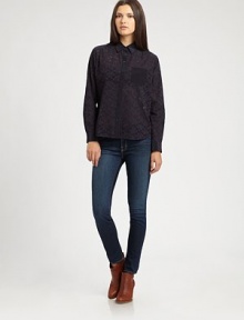 Allover lace perfects the vintage appeal of this semi-sheer cotton design. Point collarButton frontSingle front patch pocketLong sleevesCottonDry cleanImportedModel shown is 5'10 (177cm) wearing US size 4. Allover lace perfects the vintage appeal of this semi-sheer cotton design. Point collarButton frontSingle front patch pocketLong sleevesCottonDry cleanImportedModel shown is 5'10 (177cm) wearing US size 4.