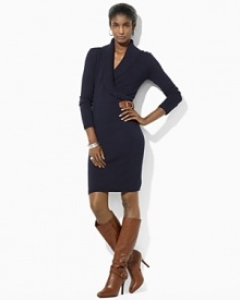 Elegantly crafted from soft combed cotton yarns, the perennially chic sweater dress exudes stylish warmth. Elegantly crafted from soft combed cotton yarns, the perennially chic sweater dress exudes stylish warmth.
