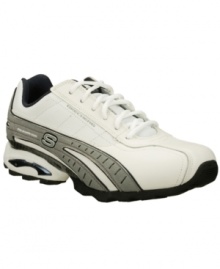 Men's athletic shoes that strike the right balance between sporty style and casual cool. These laced Skechers men's sneakers make a great choice for relaxed weekend wear. Men's athletic shoes that strike the right balance between sporty style and casual cool. These laced Skechers men's sneakers make a great choice for relaxed weekend wear.
