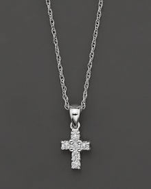 A heavenly diamond cross pendant in 14 Kt. white gold, with rope chain. A heavenly diamond cross pendant in 14 Kt. white gold, with rope chain.
