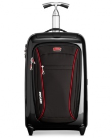 In a race of its own-Tumi and Ducati partner to change the face of travel with this sleek and innovative design. Life on the fast track demands sophisticated, innovative and bold solutions, which this fully-stocked international carry-on puts on the map. Leave your mark on the world with this sporty hardside case, the best companion for trips overseas or frequent overnight trips with multiple interior and exterior pockets, a TSA-integrated lock and tie-down straps. 5-year warranty. In a race of its own-Tumi and Ducati partner to change the face of travel with this sleek and innovative design. Life on the fast track demands sophisticated, innovative and bold solutions, which this fully-stocked international carry-on puts on the map. Leave your mark on the world with this sporty hardside case, the best companion for trips overseas or frequent overnight trips with multiple interior and exterior pockets, a TSA-integrated lock and tie-down straps. 5-year warranty.